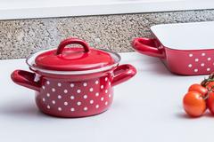 Kochtopfset Email in Rot Kochtopfset Email in Rot